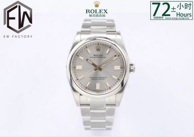 EW Factory 2024 Replica Rolex Oyster Perpetual 36 Stainless Steel Strap Grey Dial Men Design Swiss Watch